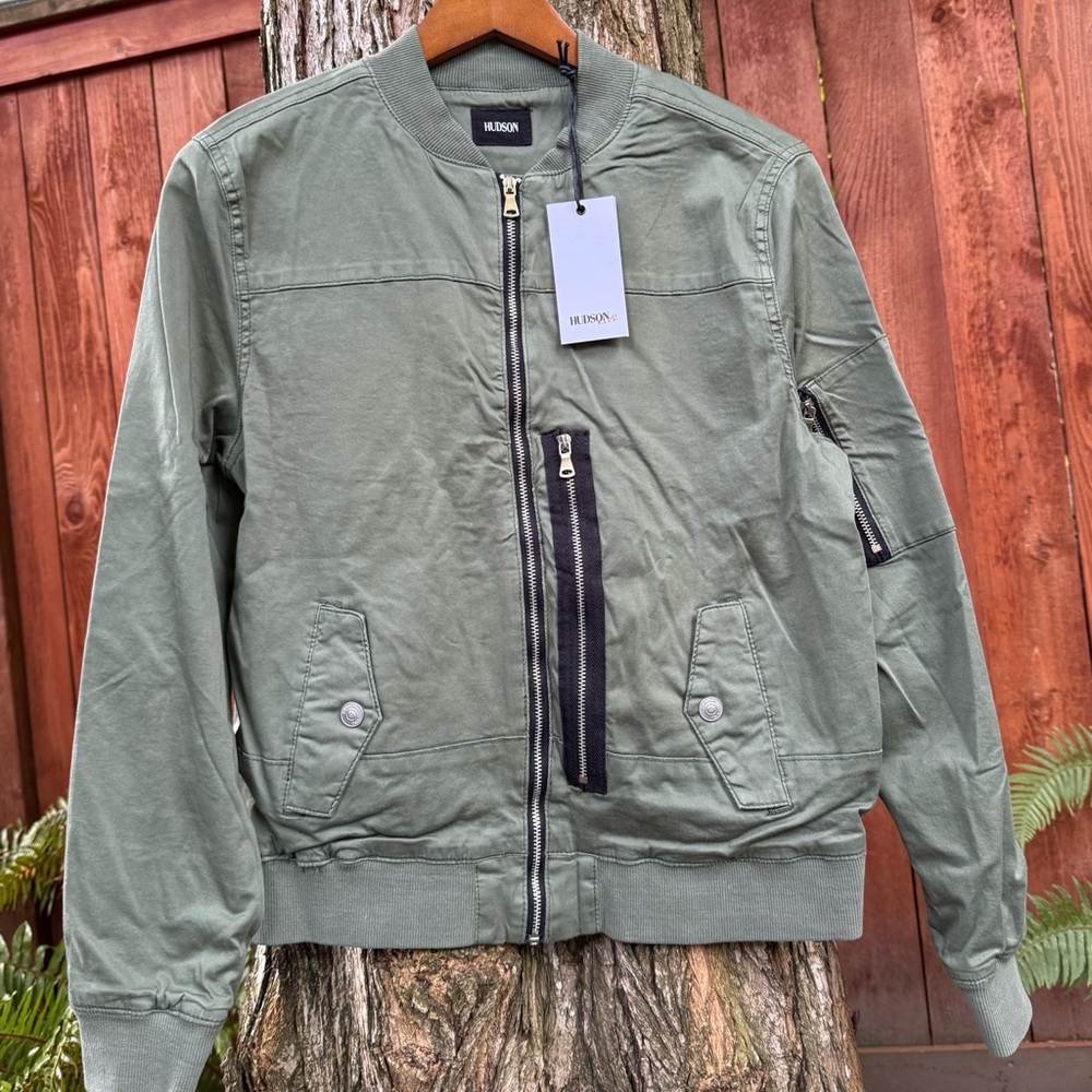 Hudson Kids Olive Green Bomber Jacket NWT
